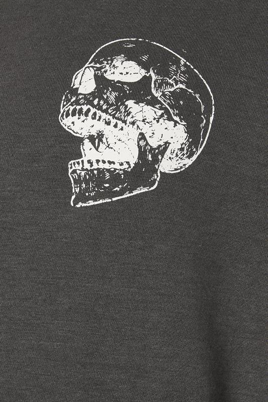 BadRhino Big & Tall Ebony Grey Skull Print Hoodie | BadRhino 8