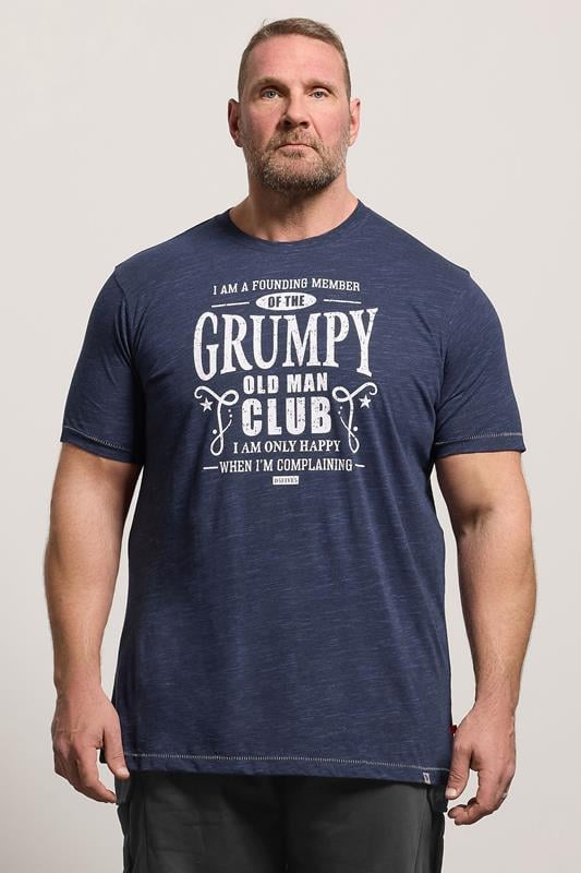 D555 Big & Tall Navy Blue 'Grumpy Man' Graphic T-Shirt