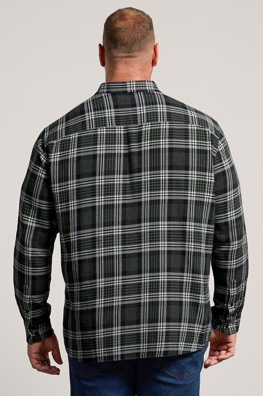 BadRhino Big & Tall Green Check Long Sleeve Shirt | BadRhino 2