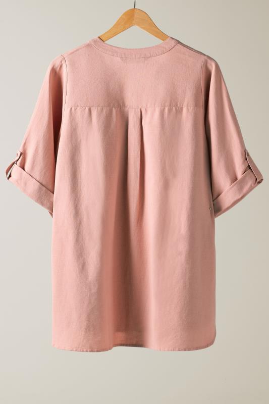 EVANS Plus Size Blush Pink Linen Utility Top | Evans  6