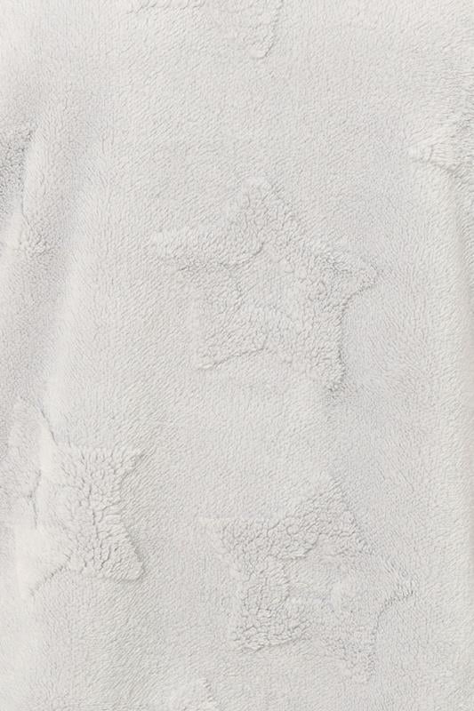 YOURS Plus Size Grey Embossed Star Borg Lounge Set | Yours Clothing 4