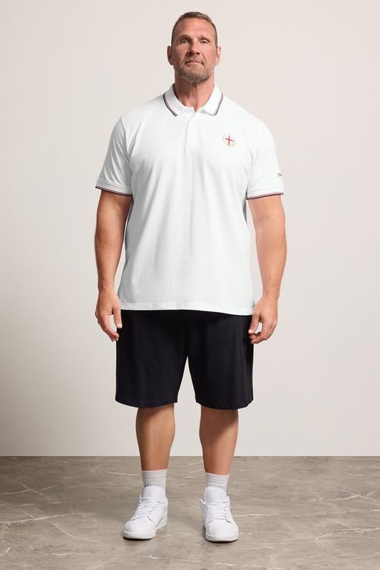 BadRhino Big & Tall White England Embroided Polo Shirt | BadRhino 4