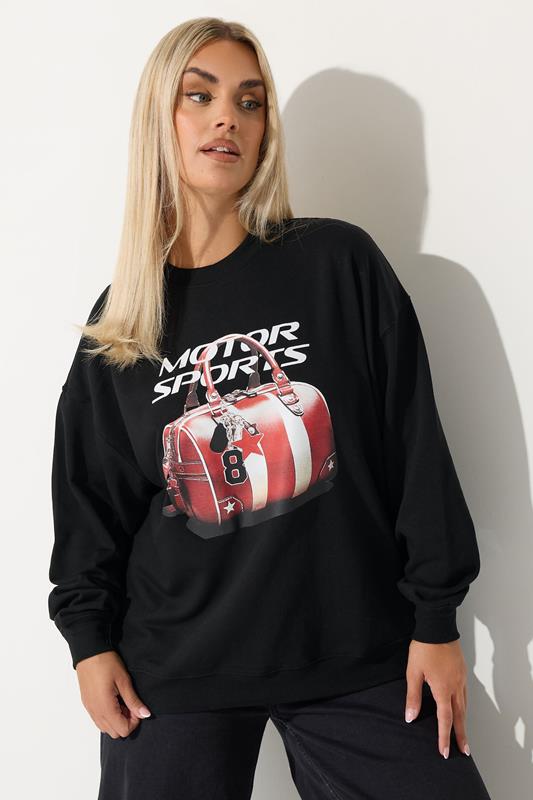  LIMITED COLLECTION Curve Black 'Motor Sports' Sweatshirt