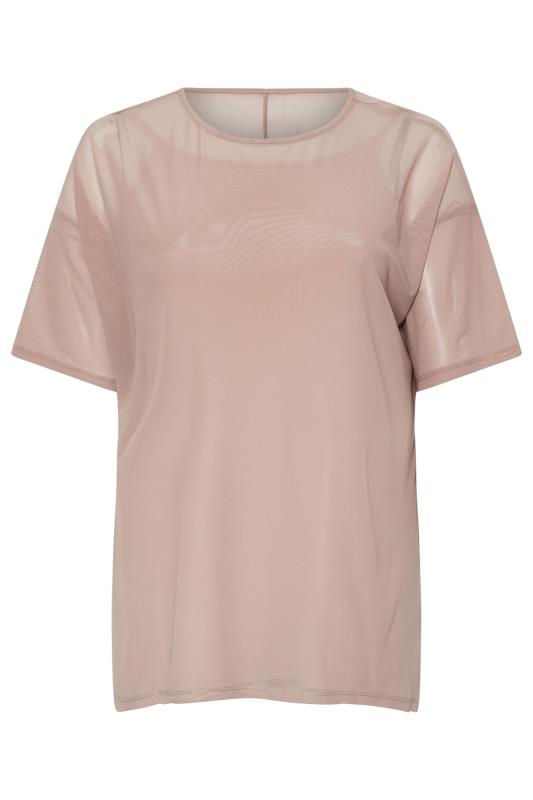 YOURS Plus Size Pink Short Sleeve Oversized Mesh Top | Yours Clothing 5