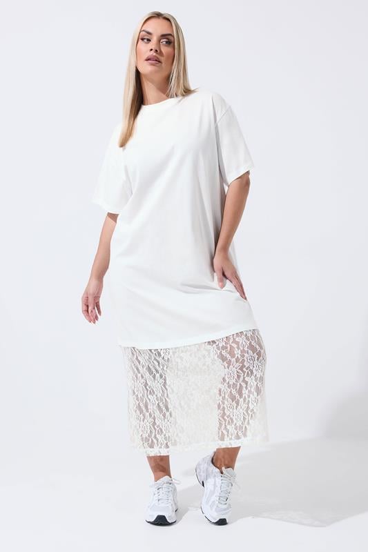  LIMITED COLLECTION Curve White Lace Trim Dress