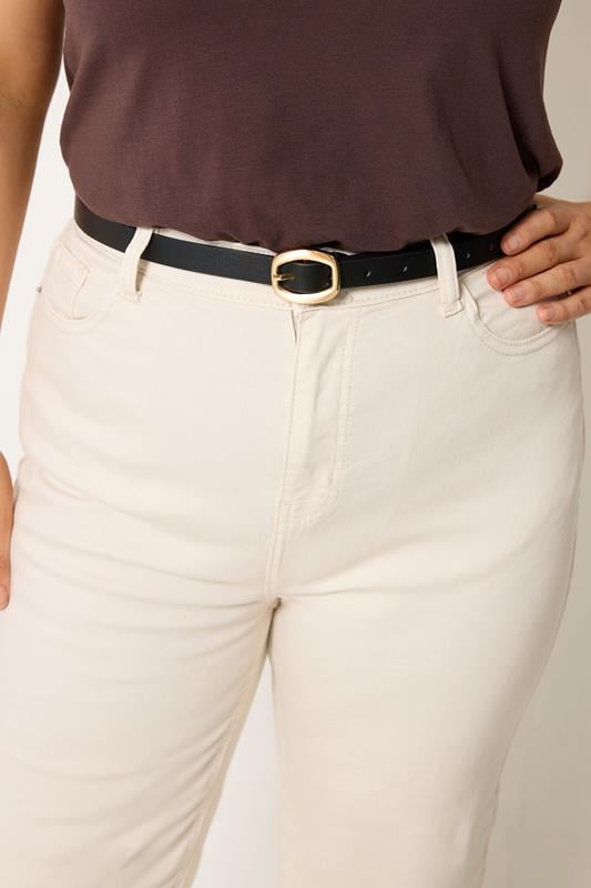 YOURSET 2 PACK Black & Brown Oval Buckle Belts | Yours Clothing 4