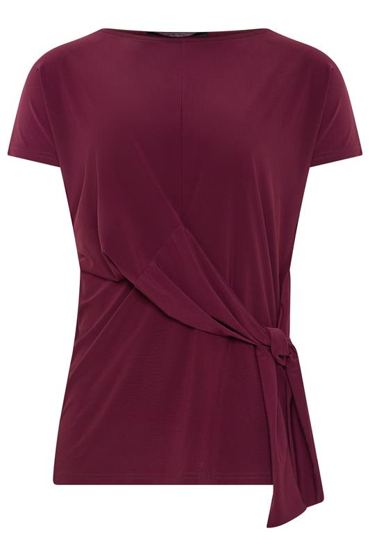 LTS Tall Women's Wine Red Tie Detail Top | Long Tall Sally 5