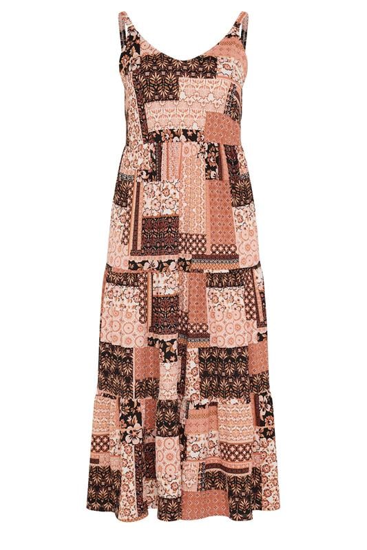 YOURS Plus Size Orange Terracotta Tiered Maxi Dress | Yours Clothing 5