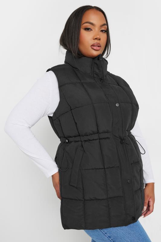 YOURS Plus Size Black Quilted Lightweight Gilet | Yours Clothing 2