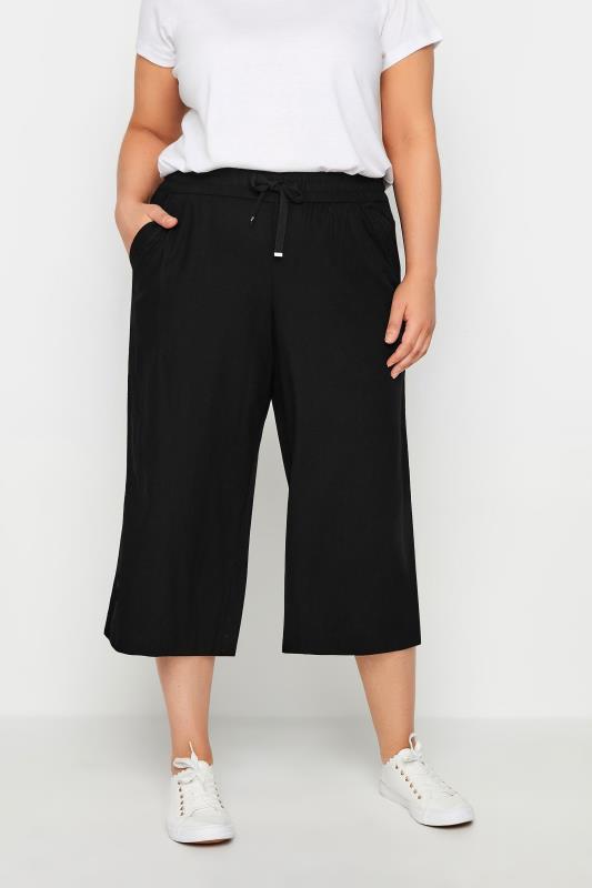 Dyegold Capris For Women Plus Size Summer Casual Wide Leg Cropped Pants  Stretch Pull On Loose Work Crop Trousers With Pocket - Walmart.com