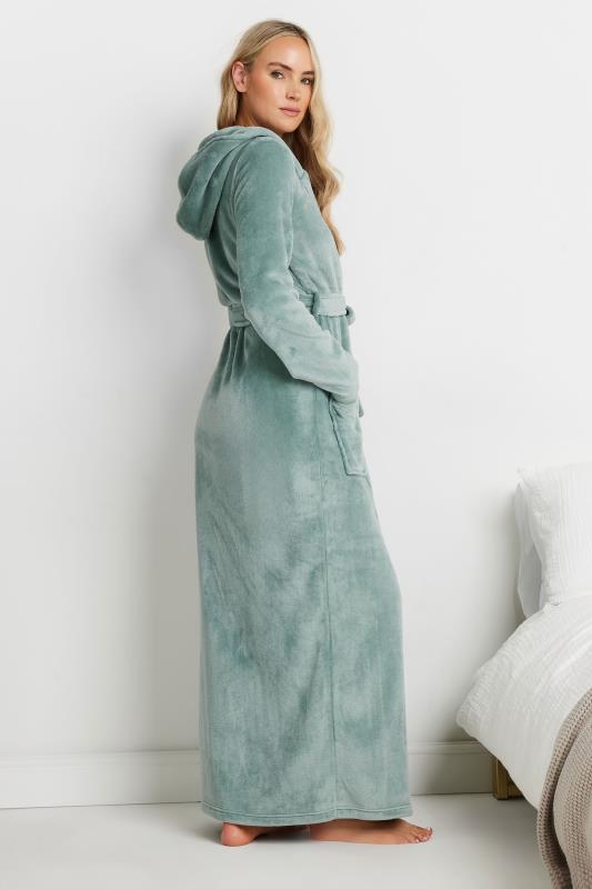 LTS Tall Mint Green Hooded Maxi Dressing Gown | Long Tall Sally 3