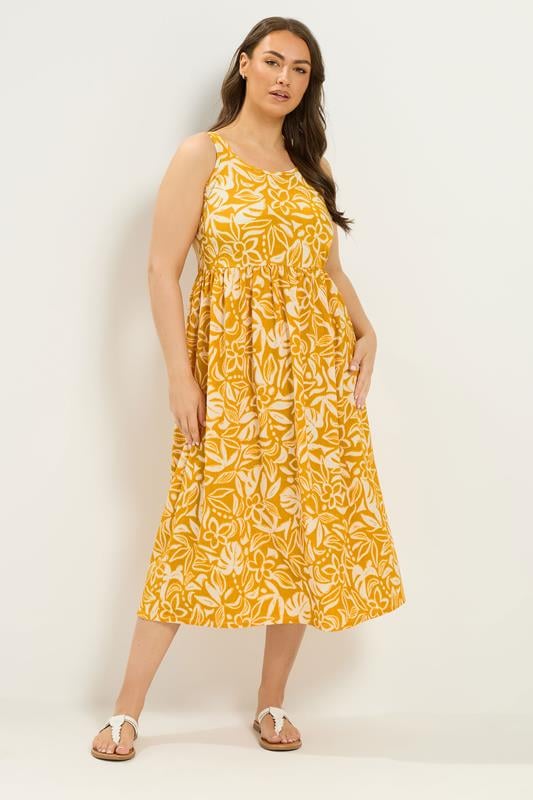  YOURS Curve Yellow Sleeveless Maxi Dress