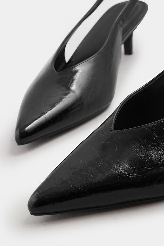LTS Black Pointed Slingback Kitten Heel | Long Tall Sally 5