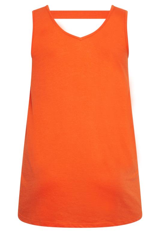 YOURS Plus Size Curve Orange Bar Back Vest Top | Yours Clothing  6