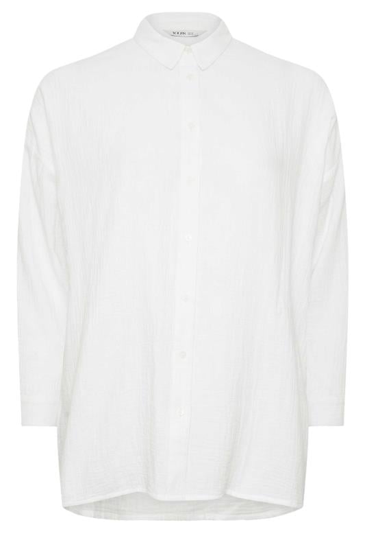 YOURS Plus Size White Pure Cotton Cheesecloth Shirt | Yours Clothing 7