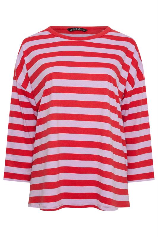 LIMITED COLLECTION Plus Size Red & Purple Stripe Top | Yours Clothing 5