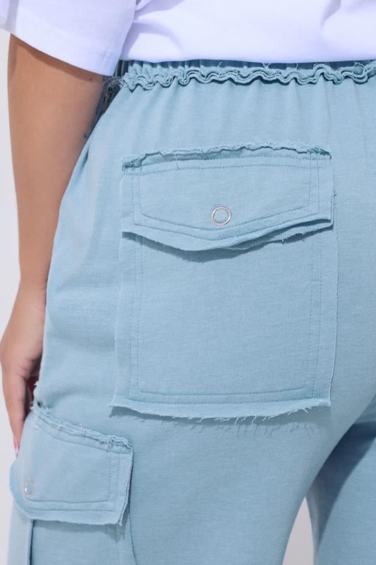 LIMITED COLLECTION Plus Size Blue Washed Cargo Joggers | Yours Clothing 4