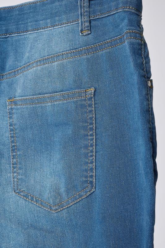 EVANS Plus Size Blue Midwash High Waisted Skinny Jeans 8