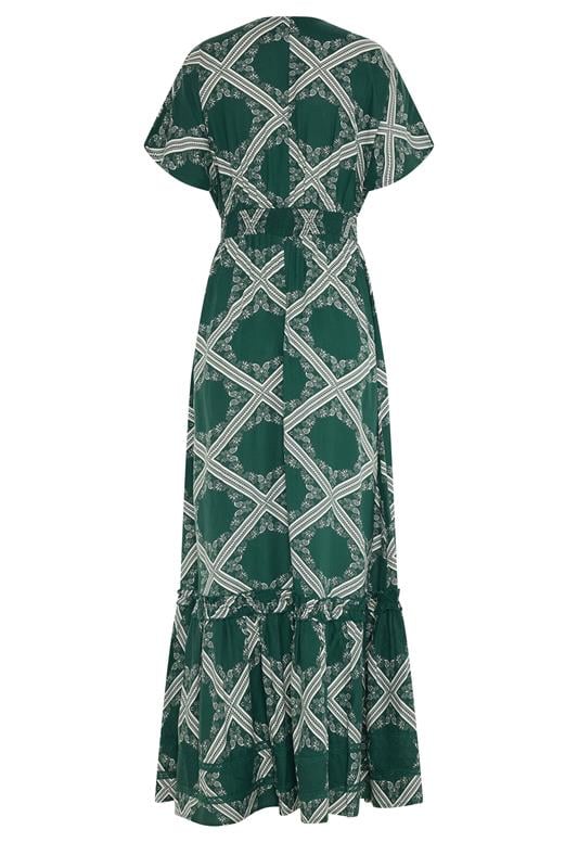 LTS Tall Women's Green Scarf Print Button Maxi Dress | Long Tall Sally 2