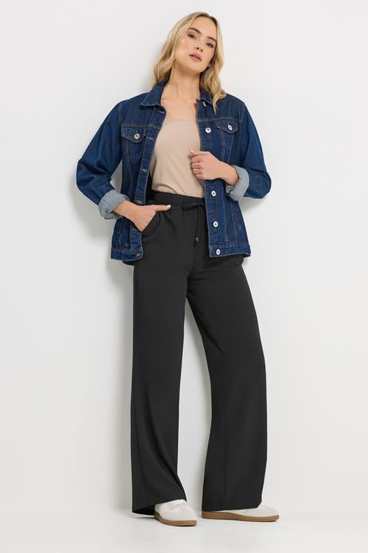 LTS Tall Black Textured Wide Leg Trousers
