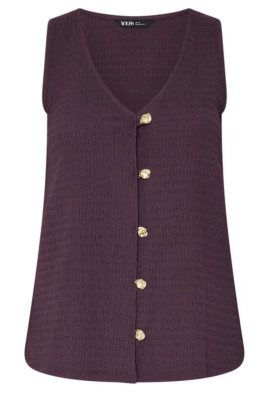 YOURS Plus Size Purple Textured Waistcoat | Yours Clothing 6