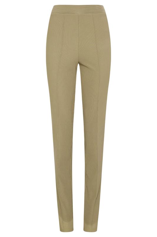 LTS Tall Women's Sage Green Ribbed Slim Leg Trousers | Long Tall Sally  3