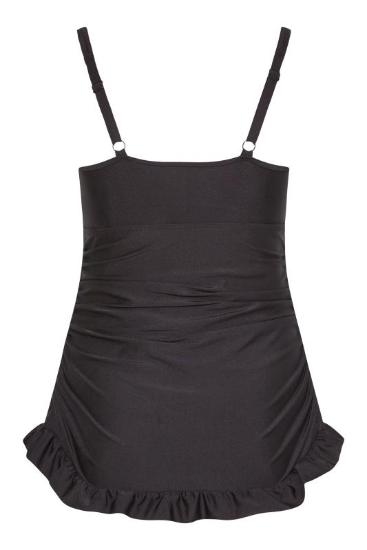 Plus Size Black Plunge Bodycon Tummy Control Swim Dress | Yours Clothing 7