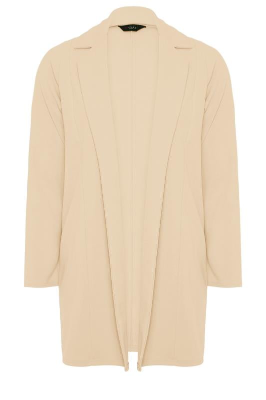 YOURS Curve Plus Size Beige Brown Longline Blazer | Yours Clothing  6