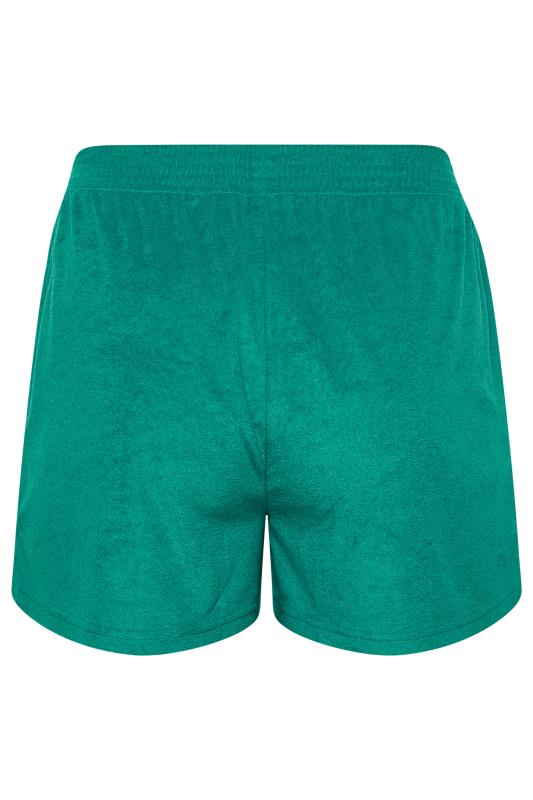 YOURS Plus Size Turquoise Green Towelling Beach Shorts | Yours Clothing 6