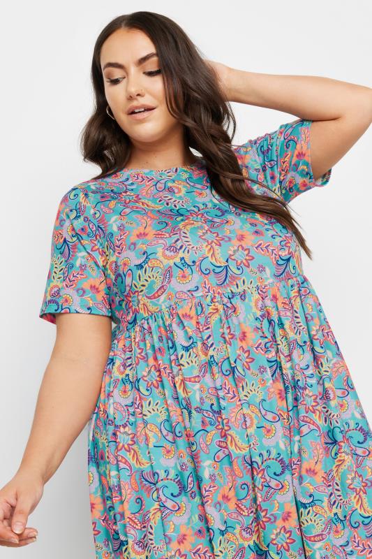 YOURS Plus Size Blue Paisley Print Smock Dress | Yours Clothing 4