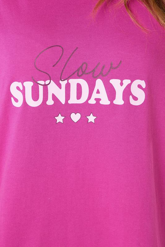 M&Co Pink 'Slow Sundays' Cotton Wide Leg Pyjama Set | M&Co 5