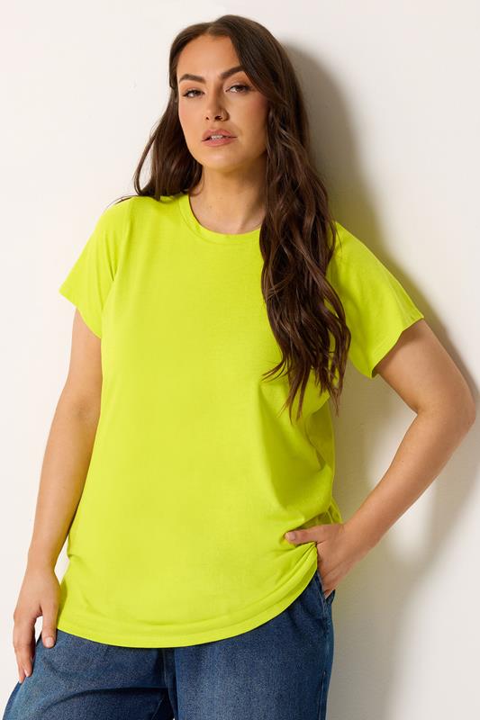  YOURS Curve Lime Green Core Basic T-Shirt