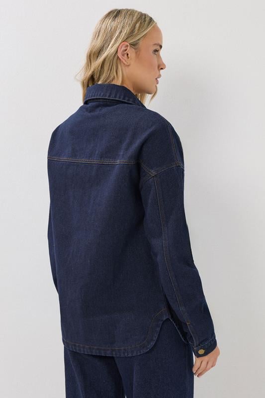 LTS Tall Blue Cotton Indigo Denim Shacket | Long Tall Sally 4