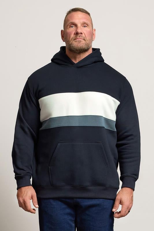 BadRhino Big & Tall Navy Blue Cut & Sew Hoodie