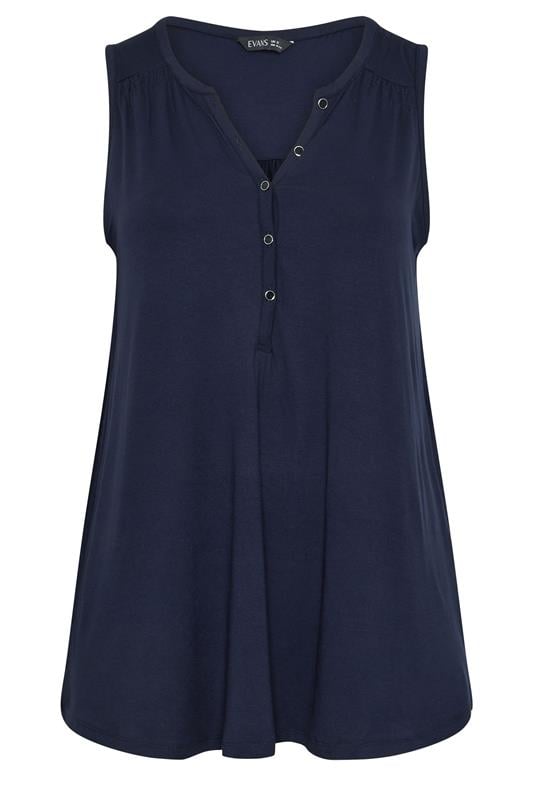 EVANS Plus Size Navy Blue Vest Top | Evans 5