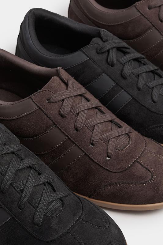 LTS Chocolate Brown Padded Retro Trainers In Standard Fit | Long Tall Sally 6