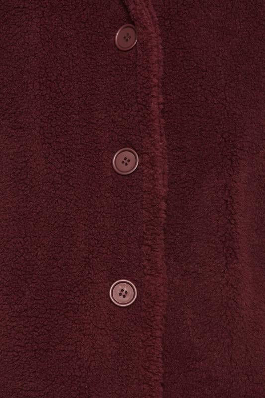 YOURS Curve Plus Size Dark Red Faux Fur Coat | Yours Clothing  7