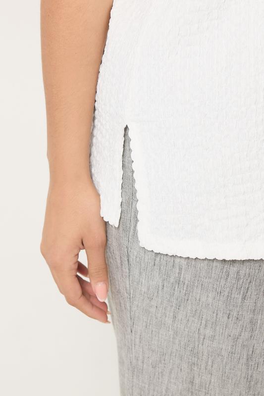 YOURS Plus Size White Bubble Textured Vest Top | Yours Clothing 4