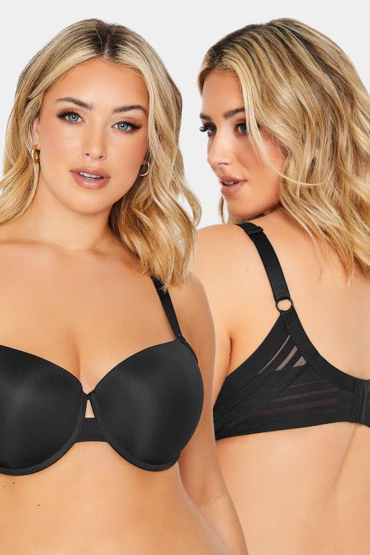 YOURS Curve Plus Size Black Padded T-Shirt Bra | Yours Clothing  1