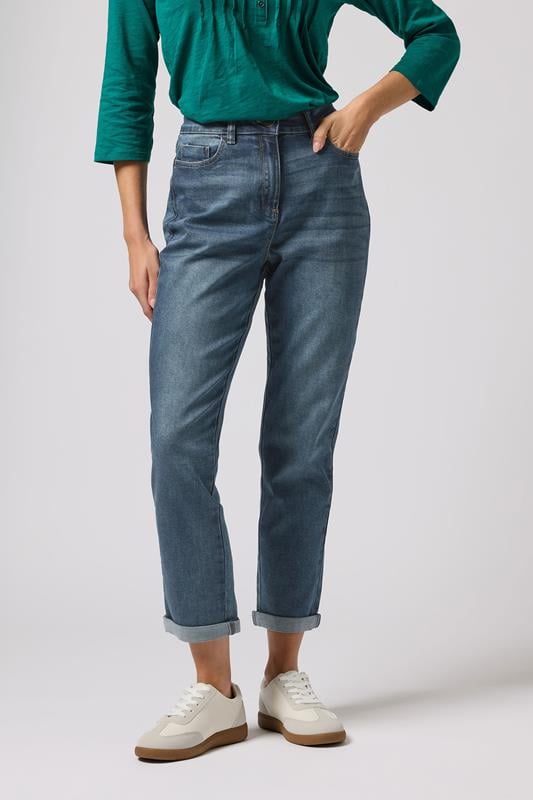 M&Co Blue Mid Wash Boyfriend Jeans | M&Co 2