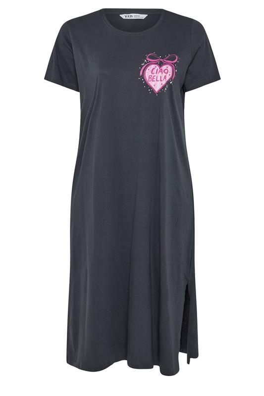 YOURS Plus Size 2 PACK Navy Blue 'Ciao Bella' Midaxi Nightdresses | Yours Clothing 7