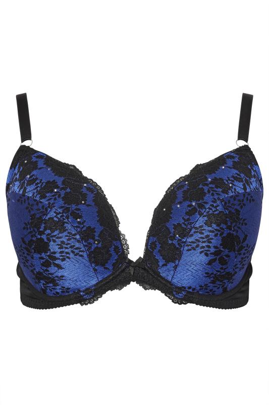 YOURS Plus Size Navy Blue Lace Padded Bra | Yours Clothing  5