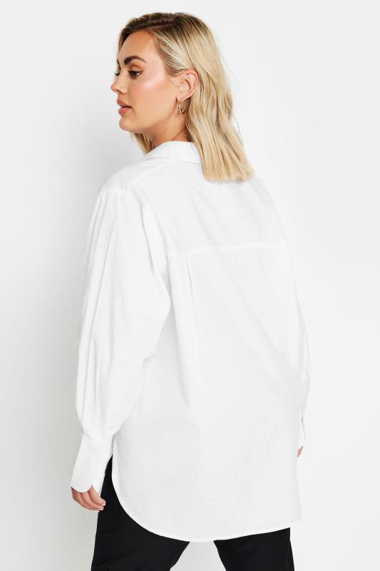 YOURS Plus Size White Oversized Cotton Shirt | Yours Clothing 4