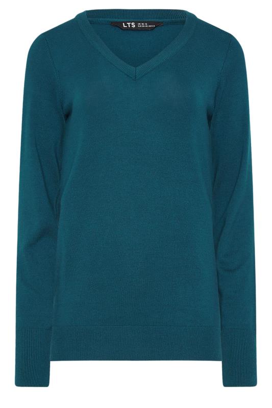 LTS Tall Green V-neck Long Sleeve Jumper | Long Tall Sally 5