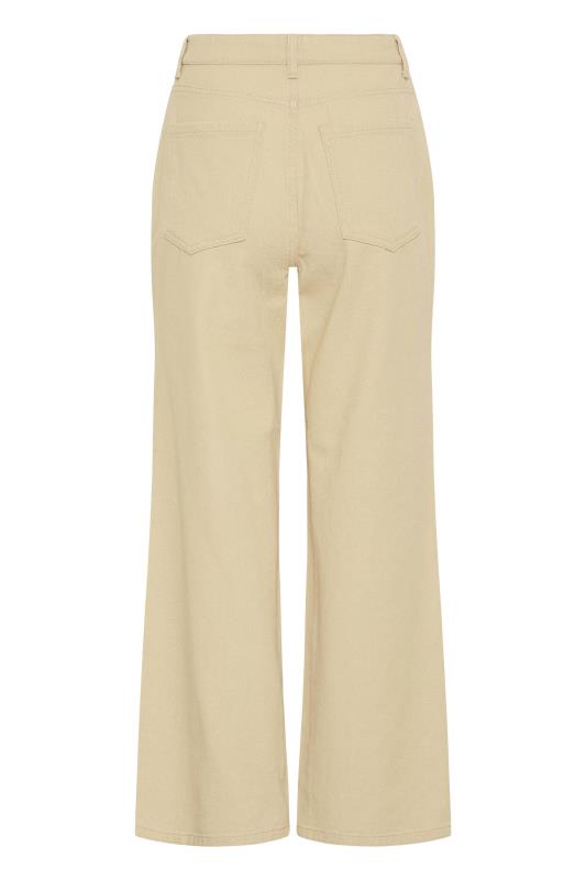 LTS Tall Women's Cream Cotton Twill Wide Leg Cropped Trousers | Long Tall Sally 4