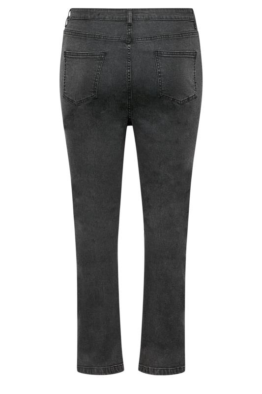 Plus Size Black Side Split Straight Leg Jeans | Yours Clothing 8