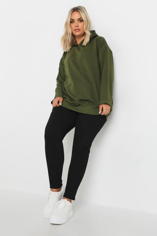 YOURS Plus Size Green Oversized Hoodie | Yours Clothing  2