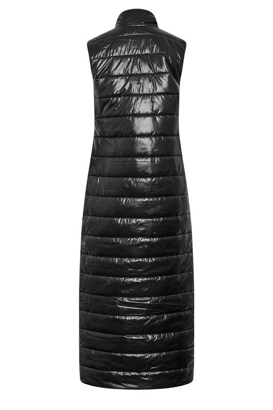 LTS Tall Women's Black High Shine Maxi Puffer Gilet | Long Tall Sally 9