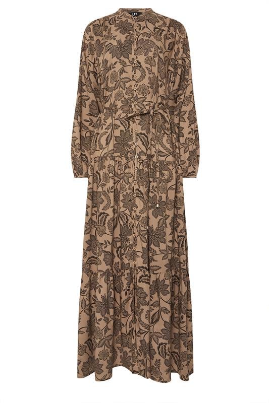 LTS Tall Women's Natural Brown Tie Waist Maxi Dress | Long Tall Sally 6