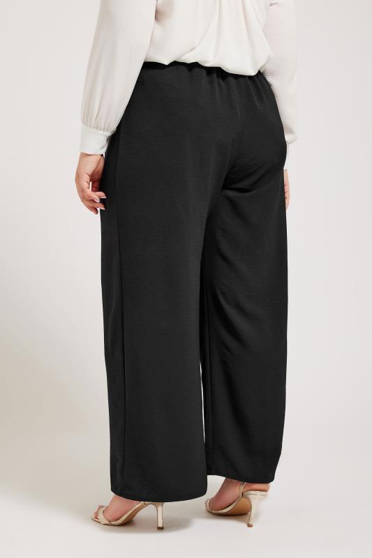 YOURS LONDON Plus Size Black Crepe Wide Leg Trousers | Yours Clothing 4